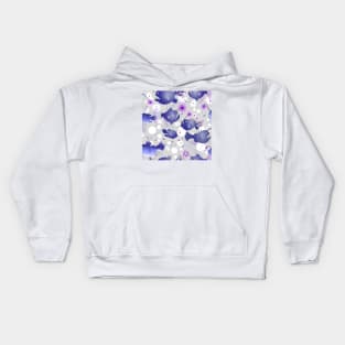 Angler fish - violet on gray Kids Hoodie